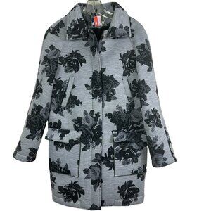 MSGM‎ Grey Black Floral Jacket Coat Size Medium